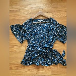 LOFT floral wrap top